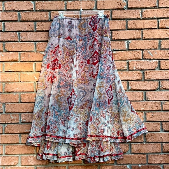 Lucky Brand Dresses & Skirts - Lucky Brand Layered Boho Long Floral Skirt
